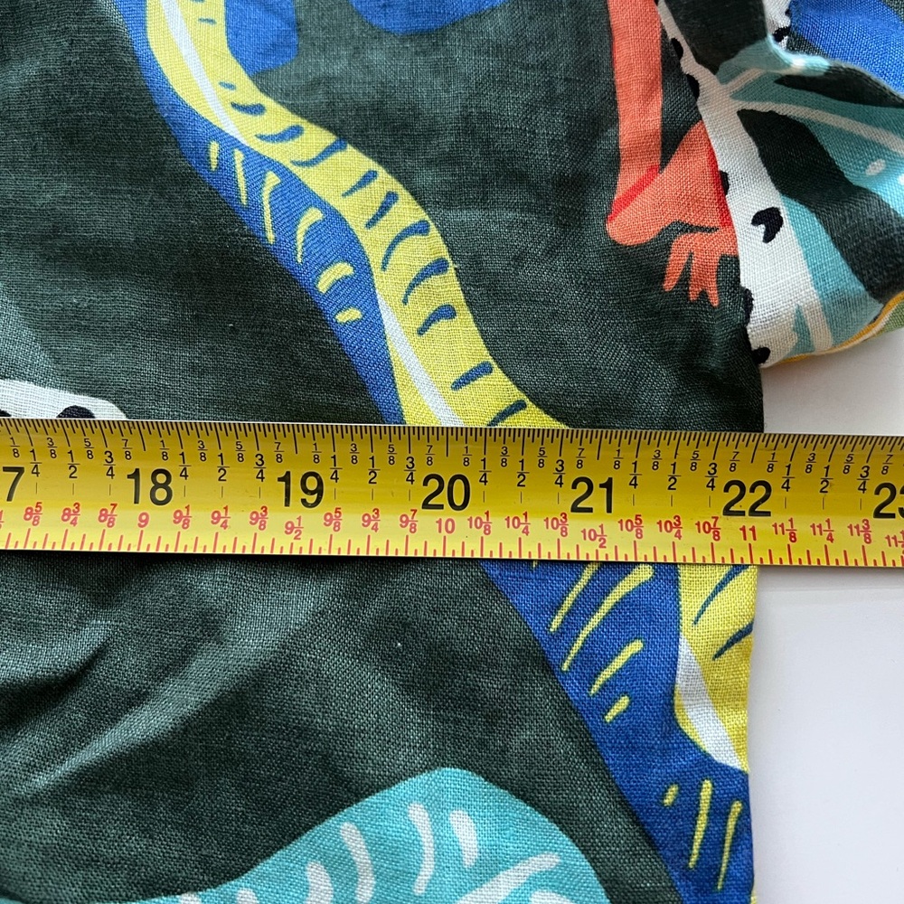 Christian Siriano Linen button up shirt short sleeve tropical toucan bird print - Picture 4 of 5